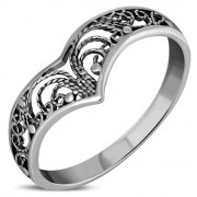 Filigree Style Silver Ring, rp725